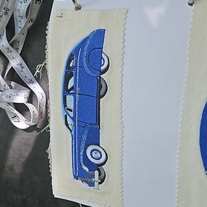 Handmade machine embroidery car patch